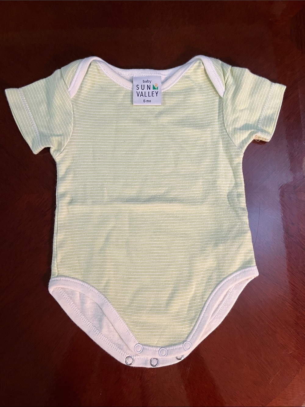 Baby Green Stripe Short-Sleeve Bodysuit